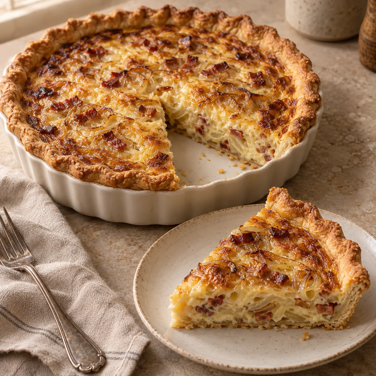 Quiche (Oignons, Lardons)